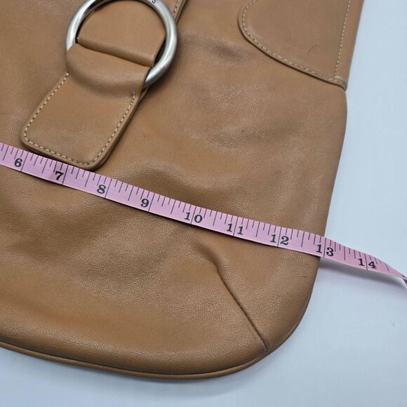 Vintage Guess Shoulder Bag Camel Faux Leather Y2K Ring Hobo Purse - Picture 4 of 11